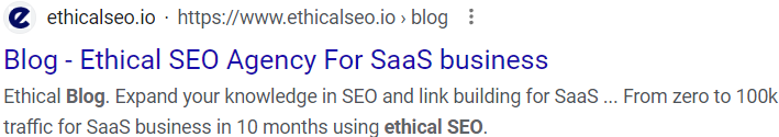 meta tag serp example