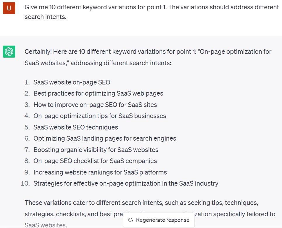 keyword research with GPT