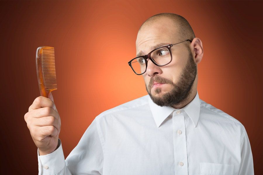 bold guy gets a hair comb