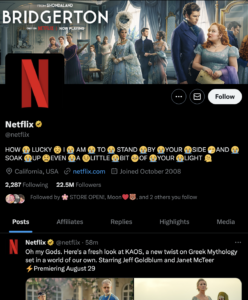 Netflix Twitter Page